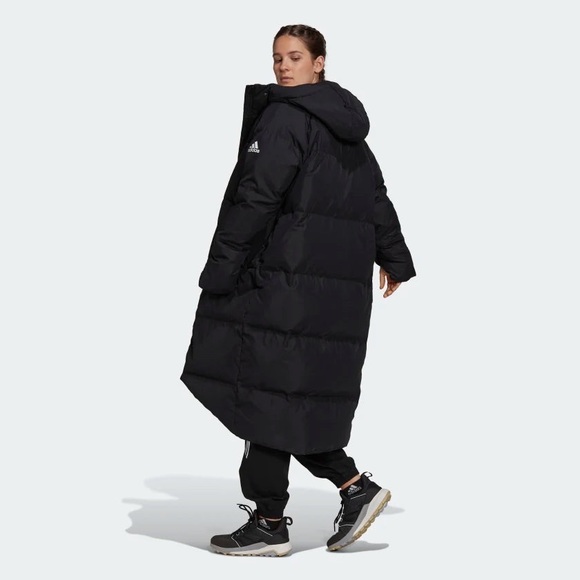 Adidas - Women's Big Baffle Down Coat, Black (Large) - Picture 3 of 5